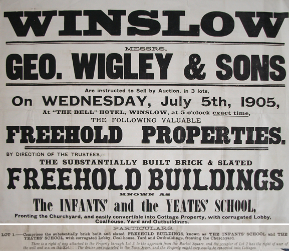 Poster advertising sale of old schools